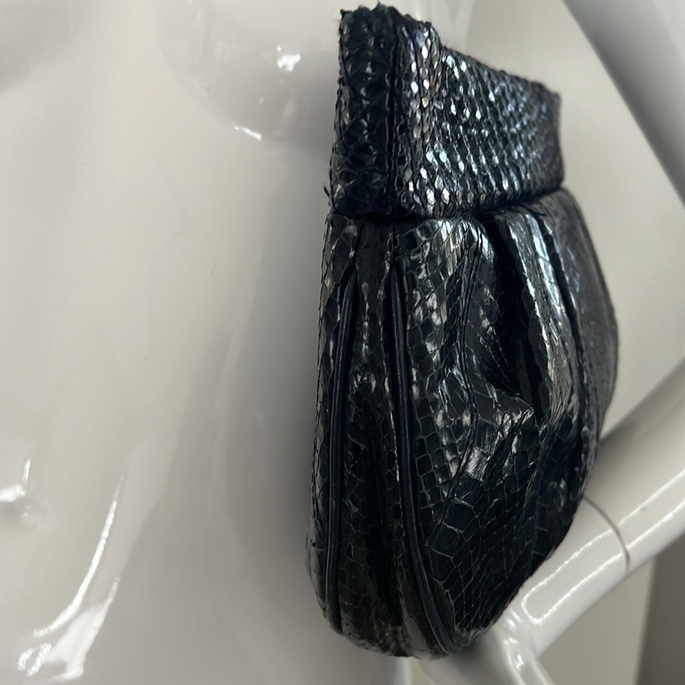 Aspects Navy Blue Python Snakeskin Clutch Shoulde… - image 8